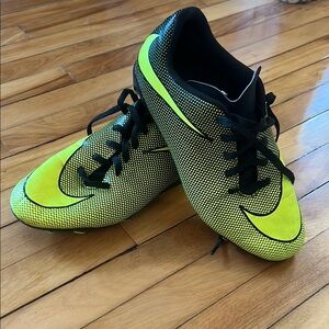 Nike Neon Yellow and Black Soccer Cleats